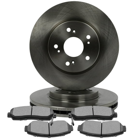 ECCPP 2pcs Front Brake Rotors and 4pcs Front Ceramic Brake Pads fit For Honda Crosstour 2012-2015,For Honda CR-V 2012-2016