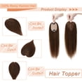 thumbnail image 2 of MY-LADY 100% Remy Human Hair Silk Base Top Hairpiece for Women Clip in Topper Hand-made Top Toppee Hair Piece for Thinning Hair Loss Hair Grey Hair 10inch #04 Medium Brown, 2 of 8
