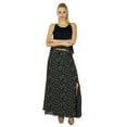 thumbnail image 4 of Bimba Black Cotton Printed Skirt With Slit Boho Style Maxi Indian Clothing, 4 of 5