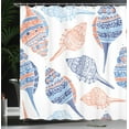 thumbnail image 4 of Ambesonne Seashell Shower Curtain, Maritime Sealife Sea, 69"Wx84"L, Blue White Pale Orange, 4 of 5