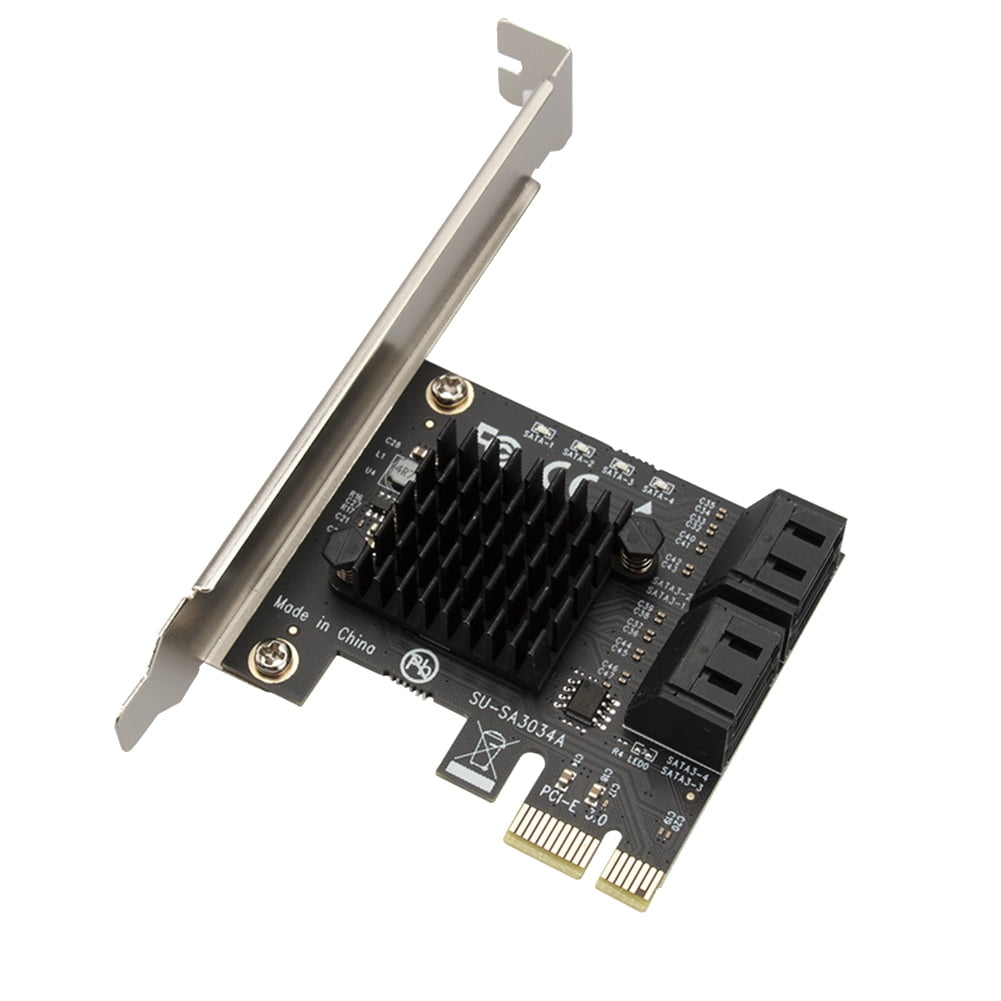 PCIE 4Ports to SATA Card PCIE 4X Cards PCI Express to SATA 3.0 SATA III 6Gbps PCIE X4 SSD