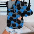 thumbnail image 3 of Chandail en Molleton Chat Citrouille Pull Col Rond Halloween pour Femmes Manches Longues Décontracté Ample, 3 of 7