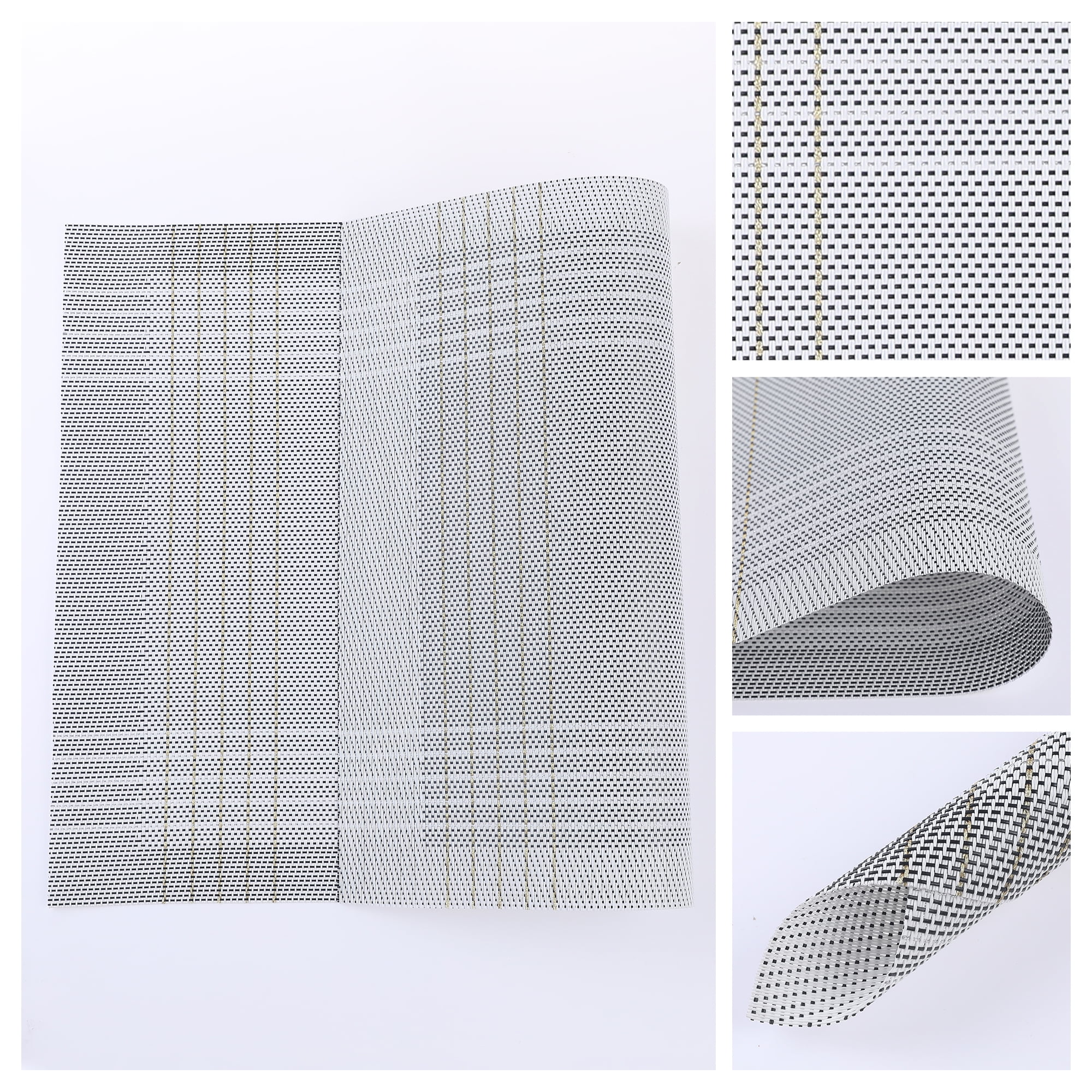 Unique Bargains Placemats Set of 8 for Dining Table Indoor Decor Kitchen Mat Light Gray