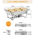 thumbnail image 2 of Garvee 8 Qt Chafing Dish for Buffet Set, Stainless Steel Buffet Servers, 6 Pack, Silver, 2 of 6