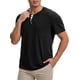 thumbnail image 5 of Camisetas Henley para hombres INSPIRE CHIC, casuales de verano, de manga corta, con botones, básicas, 2XL, negras, 5 of 6