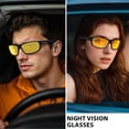 thumbnail image 2 of Gafas de visión nocturna POLARKING con lentes amarillas envolventes, paquete de 2, 2 of 7