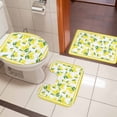 thumbnail image 5 of Summer Lemon Bathroom Rugs Set Fruit Farmhouse Leaf Yellow Edge Non Slip Absorbent Soft Bath Mats 3 Piece Set with Bathroom Rug, U-Shaped Floor Mat, Toilet Seat Cover Large Size, 5 of 9