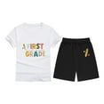 thumbnail image 4 of WRTFVZA Back to School Outfits for Girls Trendy Two-Piece Outfit Graphic Clothes Summer Outfits T-shirt and Shorts for Ages 2 to 13, 4 of 4