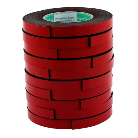 Unique Bargains 10 Pcs Black Strong Double Sided Adhesive Tape Sponge Tape 15MM Width 5M Long