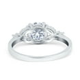 thumbnail image 3 of Art Deco Engagement Ring Round Simulated Cubic Zirconia 925 Sterling Silver Size 6, 3 of 4
