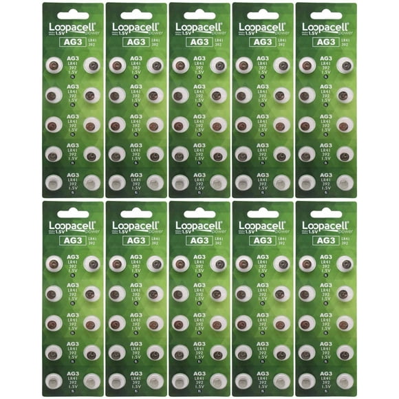 LOOPACELL 100 Pack AG3 LR41 392 SR41SW 384 192 V384 V392 D384 D392 280-13 Alkaline Button Cell Battery