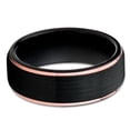 thumbnail image 2 of Tungsten Wedding Band Rose Gold Tungsten Tungsten Carbide Ring 8mm Tungsten Black Brush Comfort Fit (10), 2 of 3
