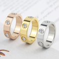 thumbnail image 1 of Anillo de amor de 6 cristales brillantes de lujo, acero inoxidable, Color dorado de alta calidad, joyería de marca para mujer, regalo de compromiso Tan Jianjun unisex, 1 of 1