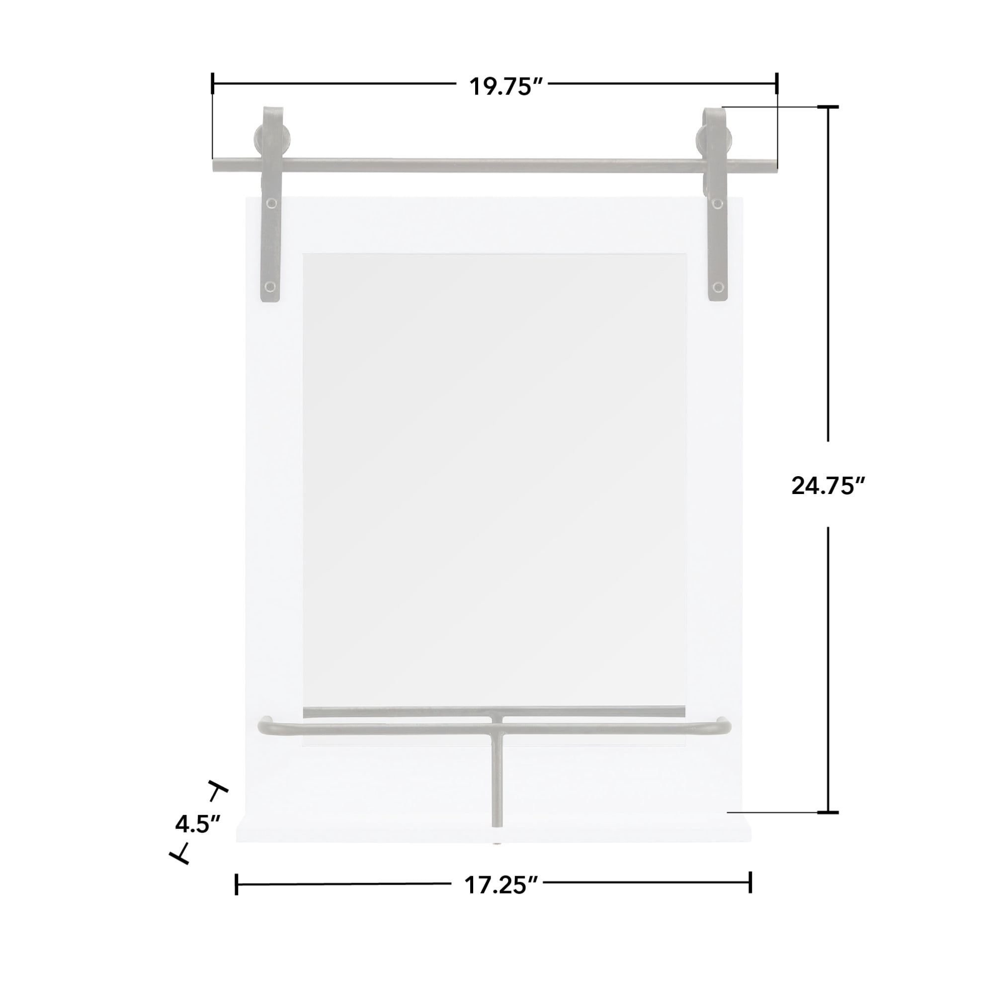 FirsTime & Co. White Ingram Barn Door Wall Mirror With Shelf, Farmhouse, Rectangular, 19.75 x 4.5 x 24.75 in