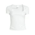 thumbnail image 5 of No Boundaries Juniors’ Ruched Top with Short Sleeves, Sizes XS-XXXL, 5 of 5