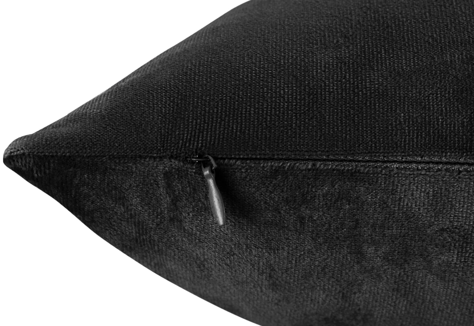 Clara Clark Plush Solid Decorative Microfiber Square Throw Pillow Cover with Throw Pillow Insert for Couch, Black, 24"x24"", 4 Piece Decorative Soft Throw Pillow Set