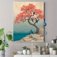 thumbnail image 4 of Elegant Tree Canvas Art, Pastel Nature Painting with Birds, Soothing Decor for Home Office, 4 of 8