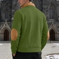 thumbnail image 4 of TOUMENY Men Zip Sweater Casual Long Sleeve Solid Slim Fit Pullover Fall Winter Fashion Trendy Turtleneck Tops Army Green XXXL, 4 of 7
