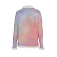thumbnail image 4 of UTSJKR Christmas Sweatshirts for Women, Faux Fur Trim Casual Loose Long Sleeve Pullover Crewneck Long Sleeve Gradient Pullover Multicolor XXL, 4 of 5