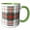Green/White, variant on 3drose, Image of Stewart Clan Kilt Scottish Tartan Plaid Pattern, 15oz Two-tone Green Mug