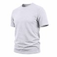thumbnail image 6 of Jalioing Mens Summer Tops Classic Casual Short Sleeve Crew Neck Basic T Shirt Dressy Fashion Solid Color Texture Tee, 6 of 9