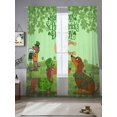 thumbnail image 2 of Green St. Patrick's Day Sheer Curtains 96 Inch Length 2 Panels Set Window Treatments, Green Lucky Clovers Dog Rod Pocket Semi Curtains for Living Room/Bedroom/Kitchen Décor, 104"W x 96"L, 2 of 7