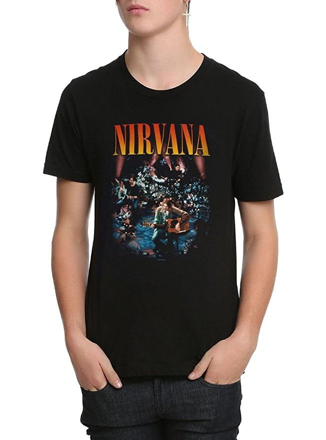 NEW & OFFICIAL! Black T-Shirt Nirvana 'Unplugged Photo'