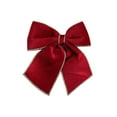 thumbnail image 2 of Gold Flocking Velvet Christmas Tree Bow - Large 30" Red Velvet Bow for Tree Topper, Wedding Arch & Gift Decoration, 2 of 6