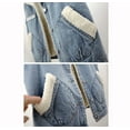 thumbnail image 3 of RYDCOT Womens Sherpa Fleece Lined Denim Vest Lapel Coat Loose Sleeveless Wool Warm Jean Jacket Waistcoat Fall Winter Outwear with Pockets, 3 of 8