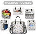 thumbnail image 2 of Unicorn and Star White Pattern Insulated Leakproof Lunch Box for Women, Large Lunch Bag for Tween Teen Adult, Loncheras Para Mujer for Work Beach Travel Picnic Camping, 2 of 6