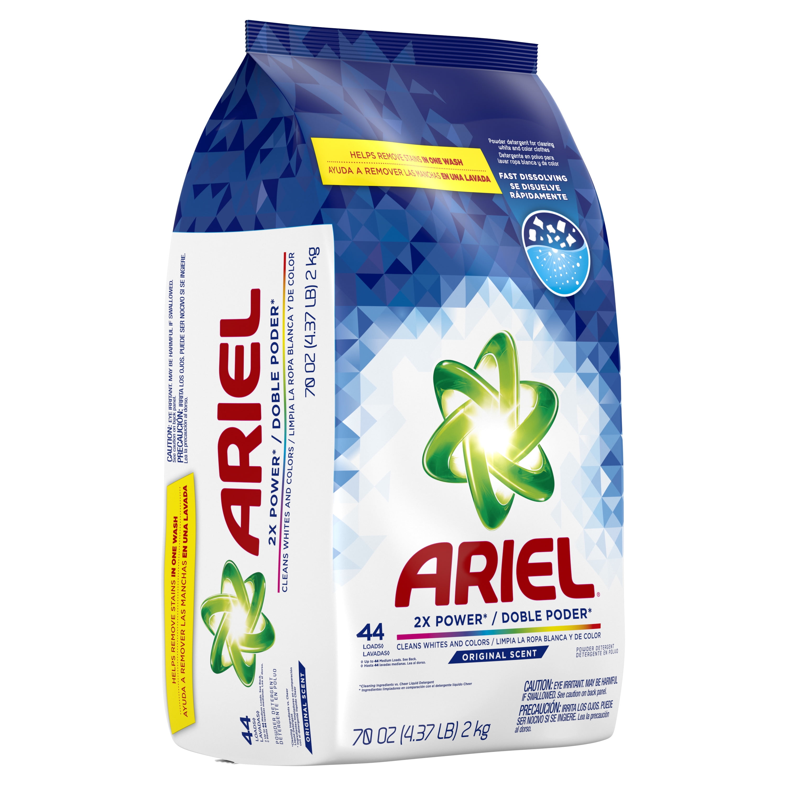 Ariel Powder Laundry Detergent, Original Scent, 70 oz, 44 Loads