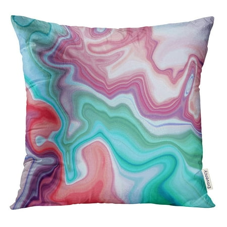 STOAG Abstract Marbled Liquid Paint Marbling Effect Macro Lines Red Mint Throw Pillowcase Cushion Case Cover 16x16