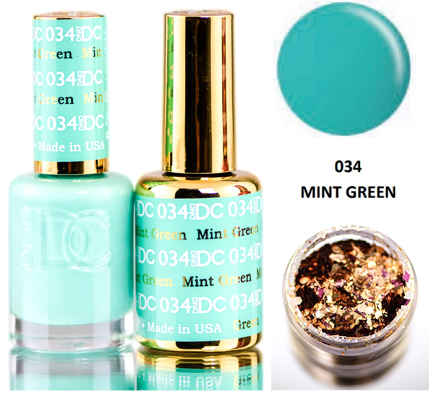 DND DC Blues & Greens GEL POLISH DUO, Gel Lacquer 0.5 oz + Matching