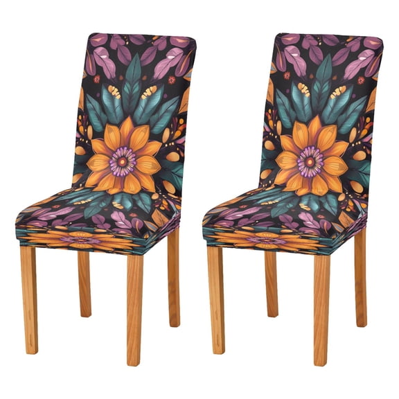 BZSMCE Chairs Slipcovers Dining Chair Covers Colorfull Blossom Pattern Creative Pattern