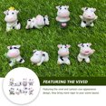 thumbnail image 3 of Adornos 8 piezas Mini vacas para jardín, pequeñas figuras, coches de animales, juguetes, estatuas de resina, 3 of 6