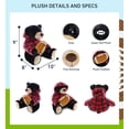thumbnail image 2 of DolliBu Black Bear Stuffed Animal with Football Plush – Super Soft Huggable Bear with Red Plaid Hoodie, Plush Toy Wildlife Gift, Football Plush Animal for Kids and Adults - 10 Inches, 2 of 6
