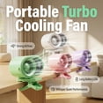 thumbnail image 3 of Car Clip on Air Conditioner Fan 2 Pack Green, 199 Speed Adjustable USB Rechargeable Personal Cooling Fan with LED Display for Auto Vehicle Travel, 3 of 6