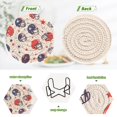 thumbnail image 4 of Yayeee 6 PCS Drink Coasters with Holder Set Woven Absorbent Round Tabletop Hot Pad, Star Spangled Helmets, 4 of 7