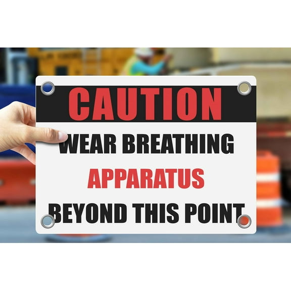 WEAR BREATHING APPARATUS BEYOND THIS POINT | Warning Notice Caution Danger 3mm PVC Sign