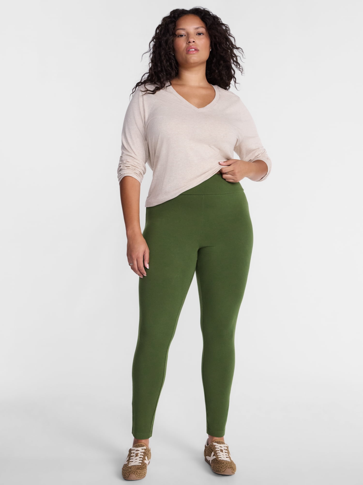 Terra & Sky Women's Plus High Waist Full Length Leggings, Sizes 0X-5X