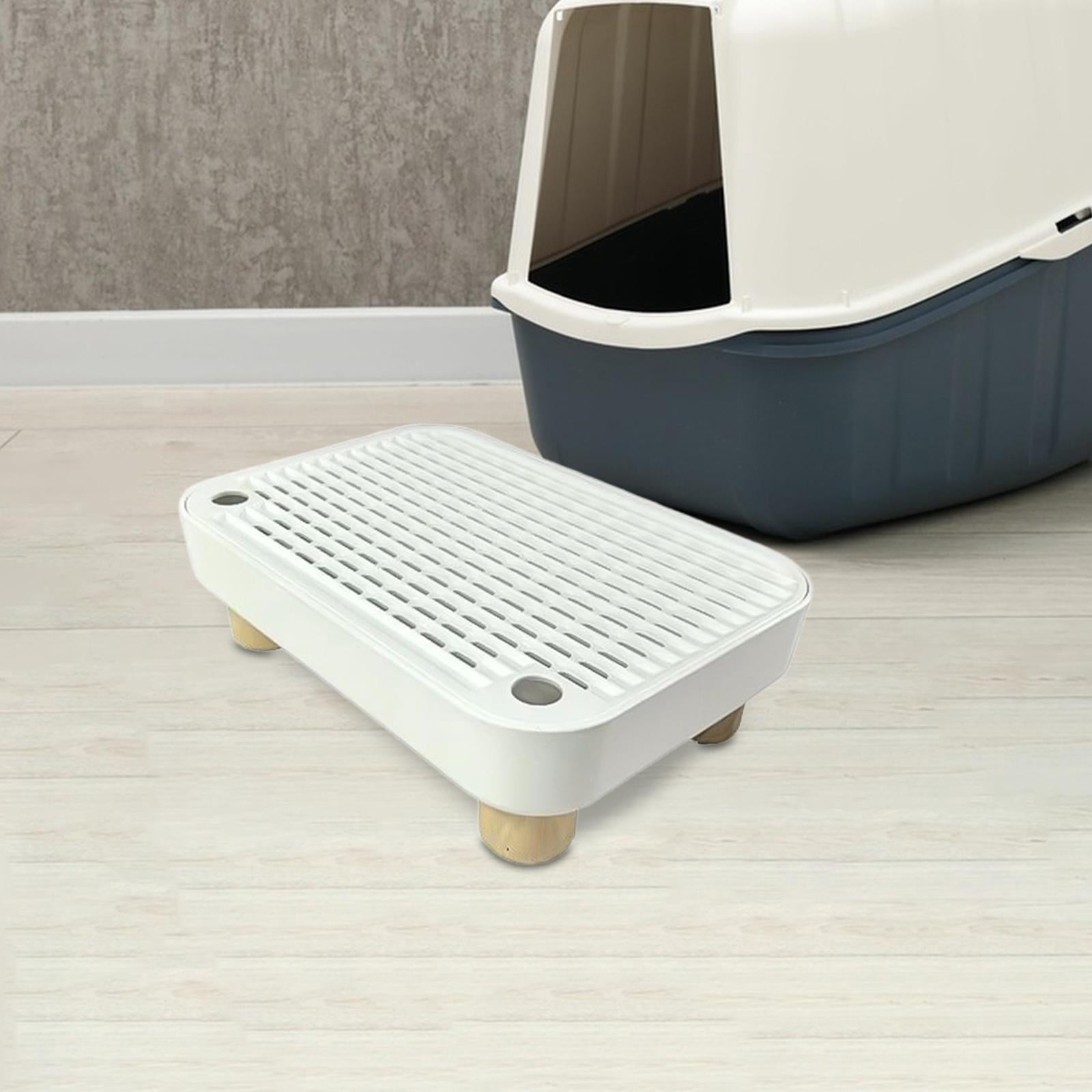 Litter Box Step Stool Cat Ramp Pellets Catcher Waterproof Plastic for Senior Cats and Kittens Smart Litter Boxes