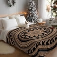 thumbnail image 3 of Abstract Brown Flowers Throw Blanket Flannel Fleece Throws, Retro Mantoro Floral Art Lightweight Super Soft Warm Blankets for Couch Sofa Bed All Season Use, 40x50 in, 3 of 9