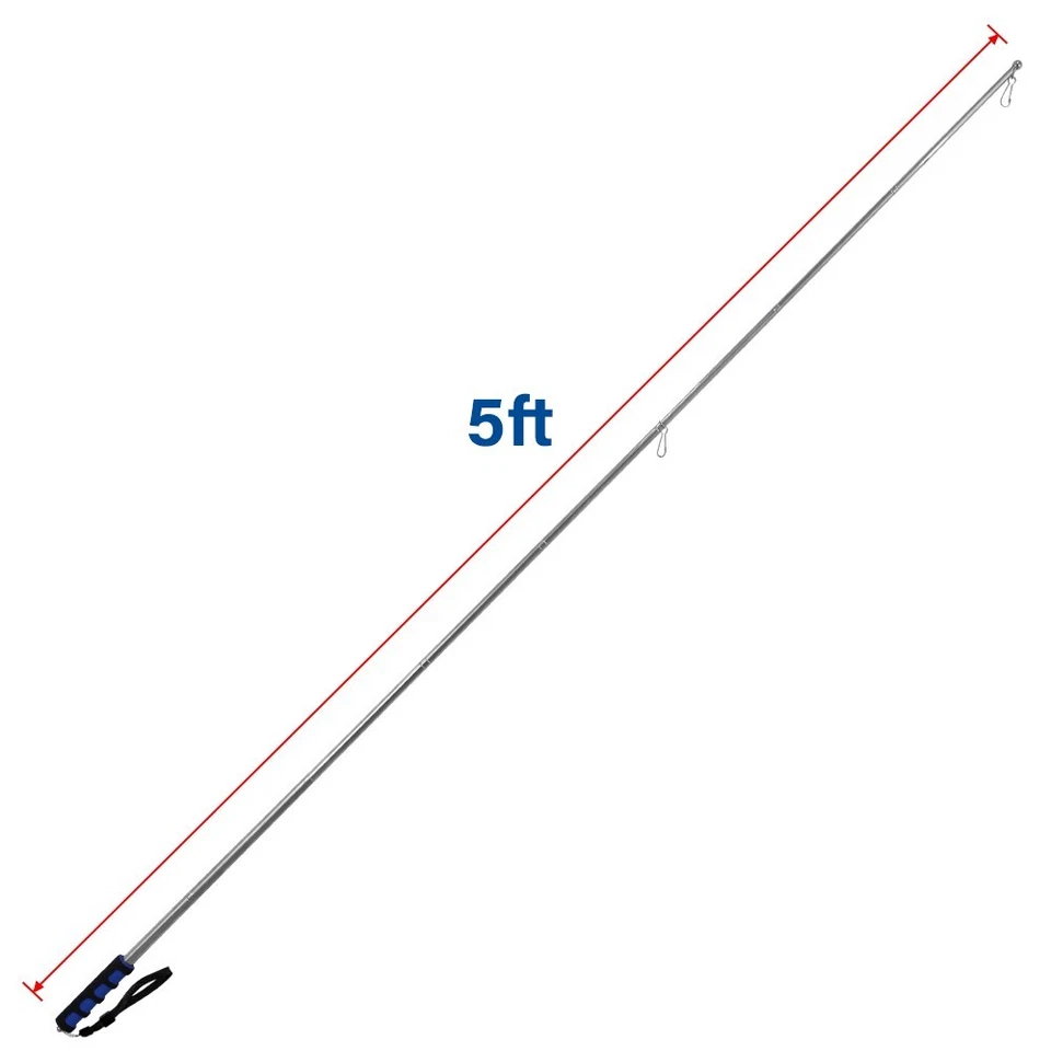 Blue 5Ft Compact Flag Pole 5Ft Hand Held Pole Collapsible Parade Tour Group Pole