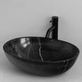 thumbnail image 2 of MIDUSO Black Natural Stone Vessel Sink – Fine Vein Oval Bathroom Sink Bowl – Handcrafted Marble Sink – Sleek Stone Vessel Sinks for Bathrooms – Subtle Veining for a Sophisticated Look - Fine Veins, 2 of 4