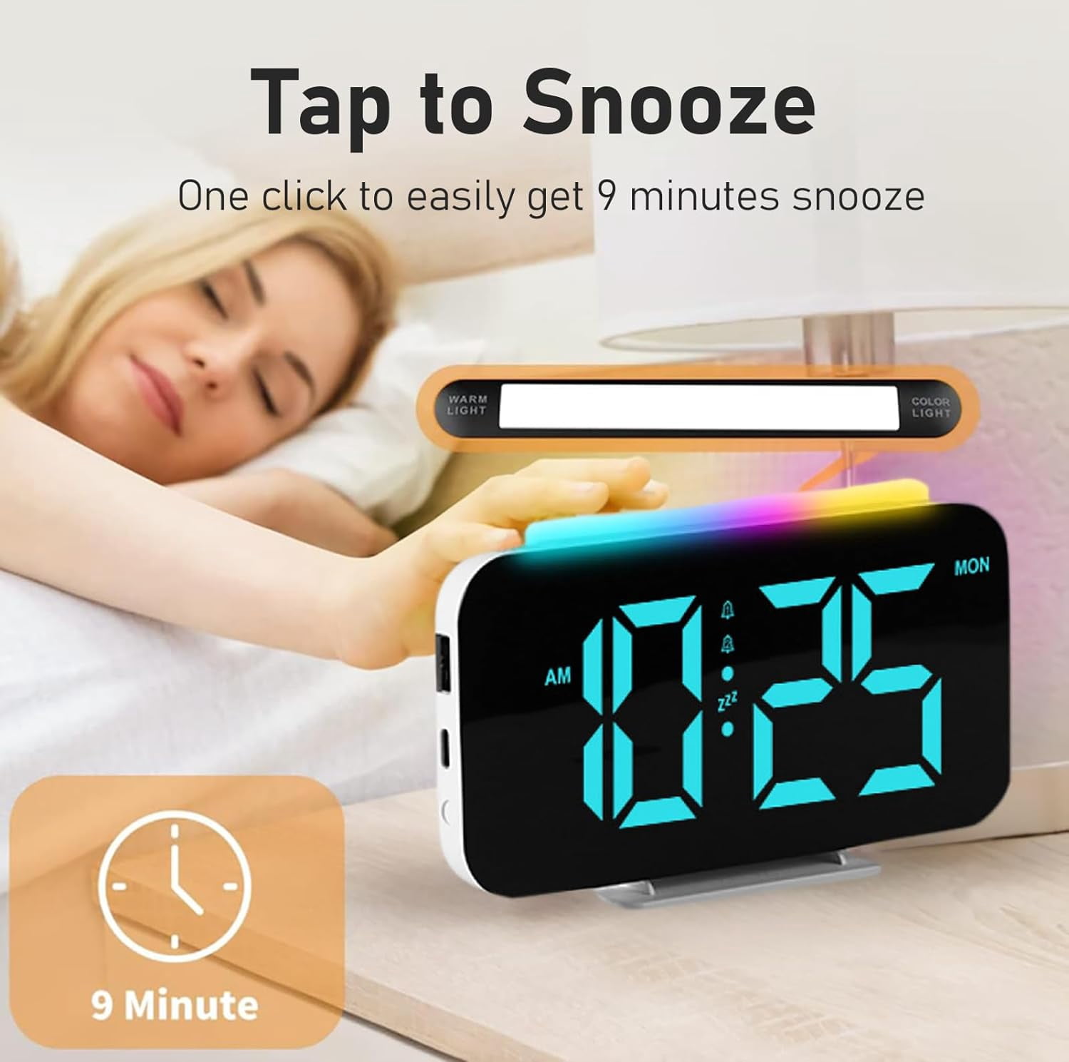Super Loud Alarm Clock for Heavy Sleepers Adults, LED Digital Clock with Night Light,Snooze,Adjustable Volume,Dimmer,12/24Hr,Small Alarm Clocks for Bedrooms Desk