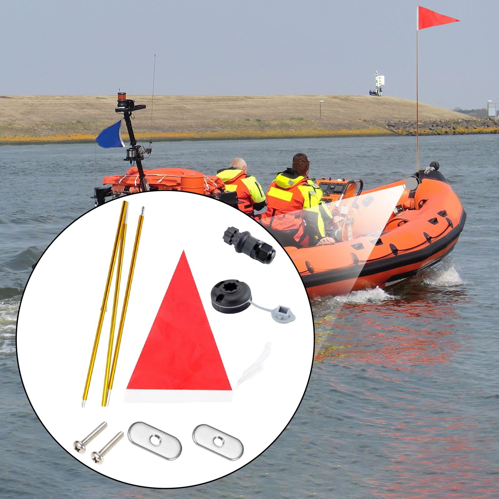 Baoblaze Kayak Flag Accessories, Highly Visible, Stable Base for Dinghies, Canoes, Kayaks Red