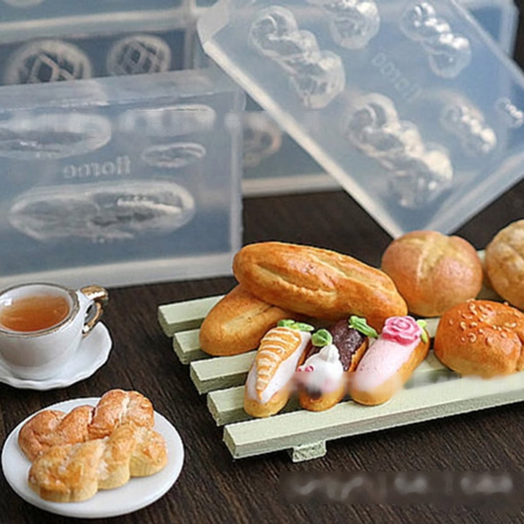 UNTERING Jewelry Making Tools 24Pcs Size Food Doughnuts Bread Silicone Mold Flower for Cat Heart Template Acrylic Gel Tools Resin Mold Jewelry