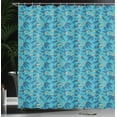 thumbnail image 4 of Ambesonne Bird Shower Curtain, Surreal and Whimsical Birdies, 69"Wx70"L, Sea Blue Pale Orange, 4 of 5