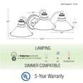 thumbnail image 4 of Kira Home Welton 26" 3-Light Modern Farmhouse Bathroom Light, Vintage Vanity Barn Light, Polished Nickel Finish, 4 of 9