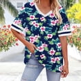 thumbnail image 4 of Bixock Maternity Tops Plus Size V Neck Short Sleeve Loose Pregnancy Blouse Casual Maternity Shirt Summer Maternity Clothes, 4 of 6